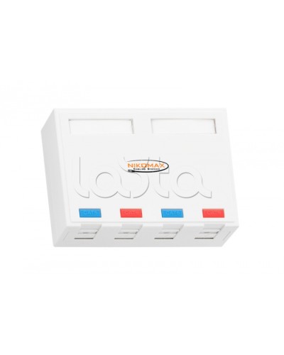 Корпус настенной розетки 4 порта NIKOMAX (NMC-MB4P-ST-WT) в Хабаровске Аксессуары для кабель-канала Pintop.ru