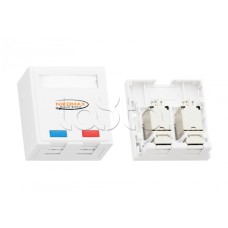 Розетка RJ45 2 порта, кат.6 белая NIKOMAX (NMC-WO2UE2-FT-ST-WT)