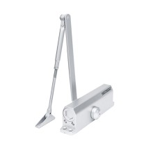 Доводчик NOTEDO DC-110 DA EN3-4, с задержкой закрывания, с рычажной тягой, (белый) (RAL9016)