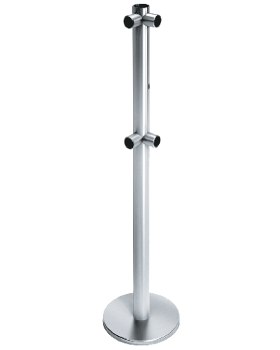 Стойка ограждения с отверстием под фиксатор L-образная, 2 муфты справа передвижная Oxgard ВЗР2442.09.12 в Хабаровске Ограждения Pintop.ru