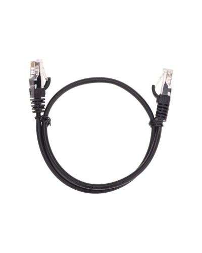Патч-корд U/UTP, CAT 5e, RJ45-RJ45, 26AWG, LSZH, черный, 0,5м REXANT 02-0102-05 в Хабаровске Патчкорды (медные) Pintop.ru