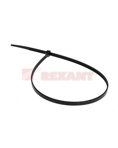 Хомут-стяжка нейлоновый 5х450 мм чёрный (100шт/уп) REXANT 07-0451-5 в Хабаровске Стяжки-хомуты Pintop.ru