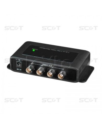 Усилитель-разветвитель видеосигнала HDCVI / TVI / AHD (1вх./4вых.) SC&T CD104HD в Хабаровске Видеоусилители, Модуляторы, Делители Pintop.ru