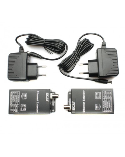 Комплект удлинителей Ethernet по коаксиальному кабелю до 1000м SC&T IP09CK в Хабаровске Видеоусилители, Модуляторы, Делители Pintop.ru