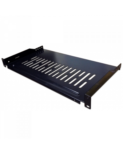 Полка фронтальная, с возможностью установки заднего фиксатора, 250 мм, 1U, 18 кг TWT (TWT-CB-SFBF250-1U/18) в Хабаровске Полки для шкафов и стоек Pintop.ru