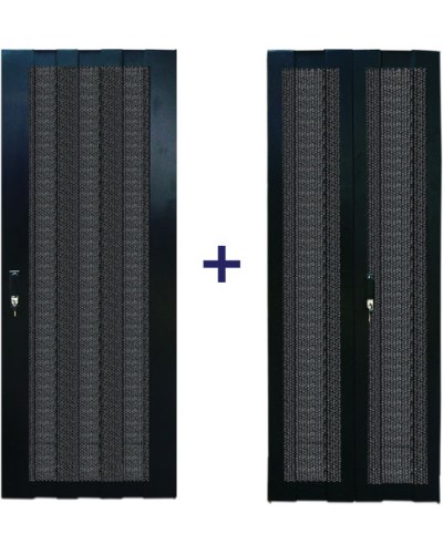 Комплект дверей 42U, 600 мм, черный, передняя - перфорированная, задняя - распашная перфорированная TWT TWT-CBB-DR42-6x-S-P1 в Хабаровске Аксессуары для стоек и шкафов Pintop.ru