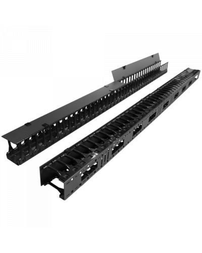 Вертикальные органайзеры с пласт пальцами 149 мм, 47U, черные TWT (TWT-CBB-DVO-47U/M) в Хабаровске Кабельные органайзеры Pintop.ru