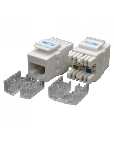 Модуль Keystone RJ45, Cat.5E, UTP, 180 градусов, белый TWT (TWT-OK45UTP180/5E-WH) в Хабаровске Модули Keystone Pintop.ru