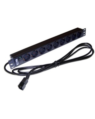 Блок розеток 19 9 шт. без выключателя, 10A 250V, шнур питания с вилкой C14, 3.0 м TWT TWT-PDU19-10A9P4-3.0 в Хабаровске Блоки розеток Pintop.ru