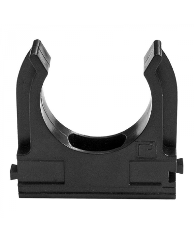 Держатель Экопласт (клипса) для труб D40мм (черный) в Хабаровске Аксессуары для кабель-канала Pintop.ru