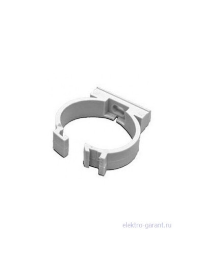 Держатель с защелкой Экопласт для труб D25мм, АБС, белый (50 шт) в Хабаровске Аксессуары для кабель-канала Pintop.ru