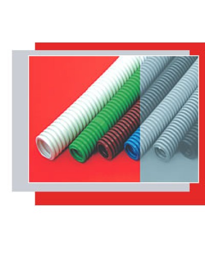 Труба гофрированная HFFR легкая диам 20 мм, с зондом, без галогена, трудногорючая, цвет серый Экопласт 20120HFR в Хабаровске Труба (ОКЛ) Экопласт Pintop.ru