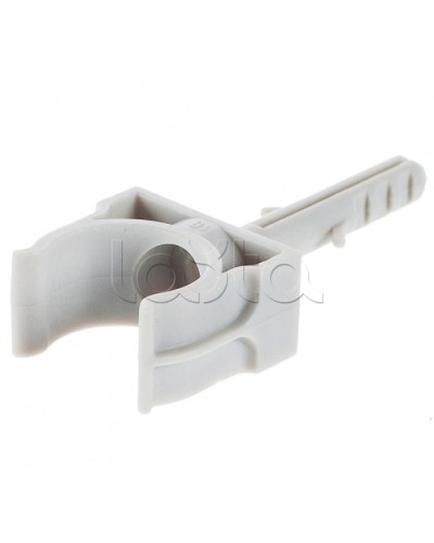 Держатель с дюбелем без шурупа для гофрированной или жесткой гладкой трубы D16 мм Экопласт 41416 в Хабаровске Держатели, клипсы, скобы Pintop.ru