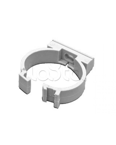 Держатель с защелкой для гофрированной или жесткой гладкой трубы D25 мм, цвет чёрный Экопласт 41625BL в Хабаровске Держатели, клипсы, скобы Pintop.ru