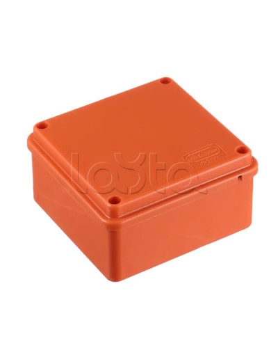 JBS100 Коробка огн. E110, о/п 100х100х55мм, с гладкими стенками, без галогена, IP56, 4P, (2,5-16 мм2), цвет оранж. Экопласт (42327HF) в Хабаровске Коробки (ОКЛ) Экопласт Pintop.ru