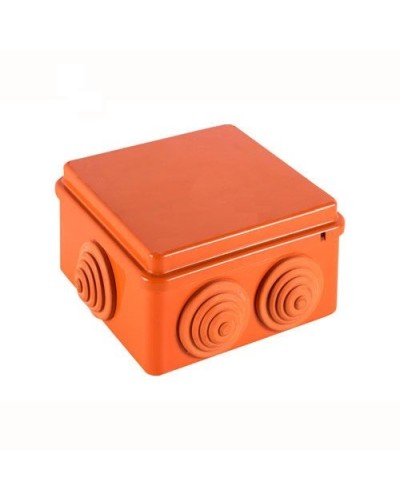 JBS100 Коробка огн. E110, о/п 100х100х55мм, без галогена, 6 вых., IP55, 10P, (0,15-2,5 мм2), цвет оранж. Экопласт (43427HF) в Хабаровске Распределительные коробки Pintop.ru
