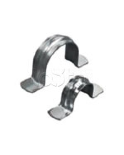 Скоба оцинкованная двухлапковая без монтажного отверстия, для трубы D32мм (1уп = 50шт) Экопласт (43633) в Хабаровске Держатели, клипсы, скобы Pintop.ru