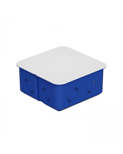 Коробка распределительная c/п. с крышкой, 100х100х50мм, IP30 цвет синий Экопласт (44656) в Хабаровске Распределительные коробки Pintop.ru