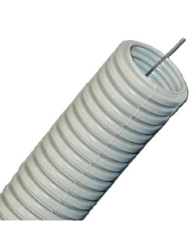Труба гофрированная ПП легкая диам 40 мм, с зондом, без галогена, трудногорючая Экопласт 60140HFR в Хабаровске Труба (ОКЛ) Экопласт Pintop.ru
