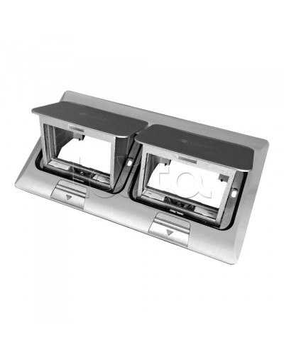 Люк в пол на 2x1,5 поста (45х45мм) в комплекте с коробкой и суппортом, сталь Экопласт (70026) в Хабаровске Системы лючков и колонн Pintop.ru