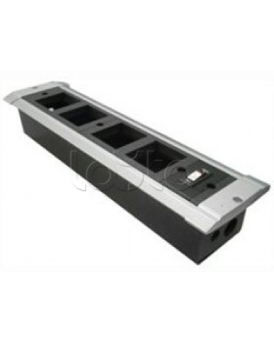 Блок настольный встраиваемый, с выключателем нагрузки на 4 модуля (45х45мм) для креп. к столу (алюмин) Экопласт 70324 в Хабаровске Аксессуары для кабель-канала Pintop.ru
