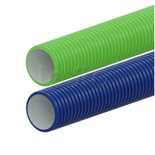 Вентиляционная труба гибкая двустенная для воздуховода (ПНД), антистатическая и антибактериальная D90мм, цвет зелёный (1шт=50м) Экопласт (803090GN)