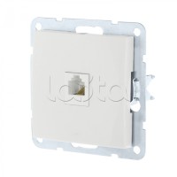 Розетка телефонная RJ-12 с накладкой (белый) LK60 Экопласт (865504)