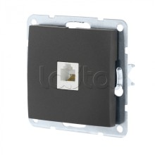 Розетка телефонная RJ-12 с накладкой (черный бархат) LK60 Экопласт (865508-1)
