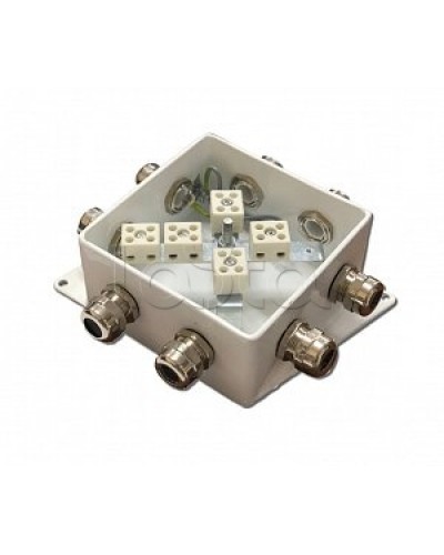 Коробка монтажная огнестойкая Гефест КМ-О (10к)-IP66-120х120, два ввода в Хабаровске Распределительные коробки Pintop.ru