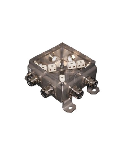 Коробка монтажная огнестойкая Гефест КМ-О (12к*10,0)-IP66 1212нерж, 8 вводов 123х123х60 в Хабаровске Распределительные коробки Pintop.ru