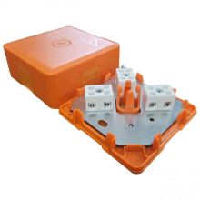 Коробка монтажная огнестойкая КМ-О (4к)-IP41-s-оранж Гефест