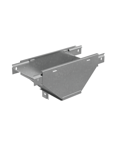 Т-ответвитель переходник 50х300-200 мм верт. c разворотом трассы на 90 гр. ПЛЮС (нижняя часть меньше исходной) HD КМ-Профиль (TDPSplus90-50-300-200 HD) в Хабаровске Аксессуары для лотков Pintop.ru