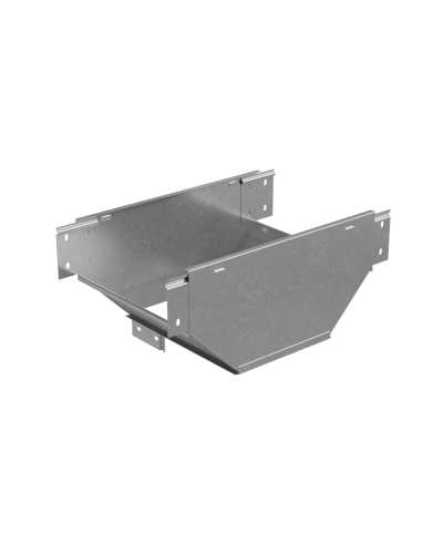 Т-ответвитель переходник 100х150-100 мм верт. c разворотом трассы на 90 гр. ПЛЮС (нижняя часть меньше исходной) HD85 КМ-профиль (TDPSplus90-100-150-100 HD85) в Хабаровске Аксессуары для лотков Pintop.ru