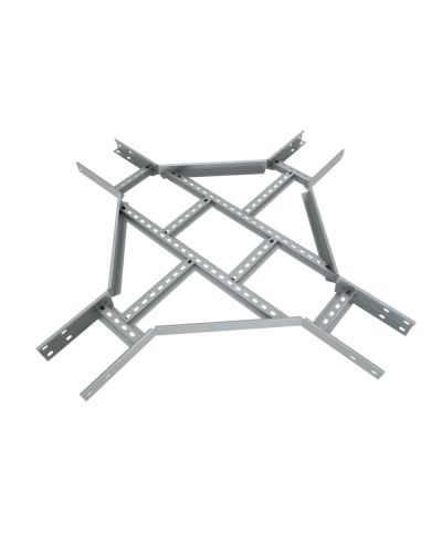 Х-разветвитель лестничный 100х100х1,2 мм Быстрый монтаж HD85 КМ-профиль (LXDS100-100-1.2 HD85) в Хабаровске Аксессуары для лотков Pintop.ru
