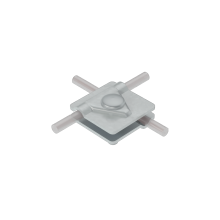 Универсальный соединитель для прутка Ø 5-10 мм с 2 пластинами 40х40 мм КМ-Профиль (2USM-D5-10)