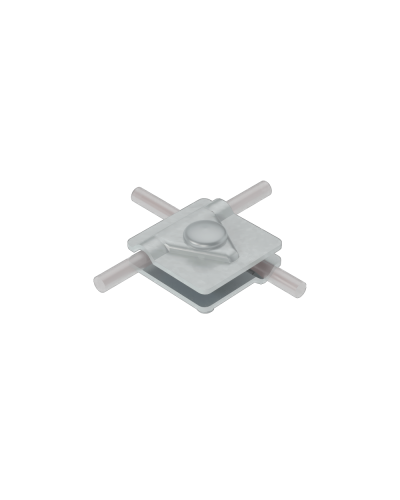 Универсальный соединитель для прутка Ø 5-10 мм с 2 пластинами 40х40 мм КМ-Профиль (2USM-D5-10) в Хабаровске Аксессуары для лотков Pintop.ru