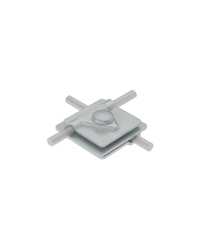 Универсальный соединитель для прутка Ø 5-10 мм с 3 пластинами 40х40 мм CU КМ-Профиль (3USM-D5-10 CU) в Хабаровске Аксессуары для лотков Pintop.ru