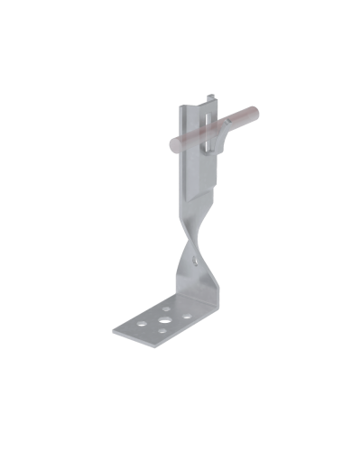 Угловой держатель зажимной скрученный для прутка Ø 5-8 мм H140 мм CU КМ-Профиль (UDZS-H140-D5-8 CU) в Хабаровске Монтажные материалы Pintop.ru