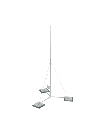 Вольностоящая молниеприемная мачта составная H7,1 м неразборное основание HD КМ-Профиль (TVMR-H7.1 HD) в Хабаровске Монтажные материалы Pintop.ru