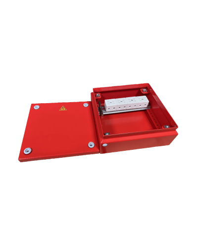 Коробка распределительная огнестойкая КРОПС, IP65, габаритные размеры 200х200х80 мм, для кабелей сечением до 6 мм2, 6 клеммКМ-Профиль (FRJB-KM-ST6-6-06-КРОПС-IP65) в Хабаровске Распределительные коробки Pintop.ru