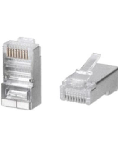 Разъем RJ-45(8P8C) под витую пару, категория 5e (50 µ/ 50 микродюймов), универсальный (для одножильного и многожильного кабеля) экранированный (100 шт) в Хабаровске Коннекторы и разъемы Pintop.ru
