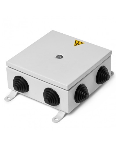 Коробка монтажная огнестойкая металлическая герметичная КМОМГ (8к х 2,5мм) 150х150х60 IP 66 (6 вводов) ПожТехКабель (076-502) в Хабаровске Распределительные коробки Pintop.ru