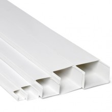 Кабель-канал 60x40x2000, двойной замок, белый (ПожТехКабель)