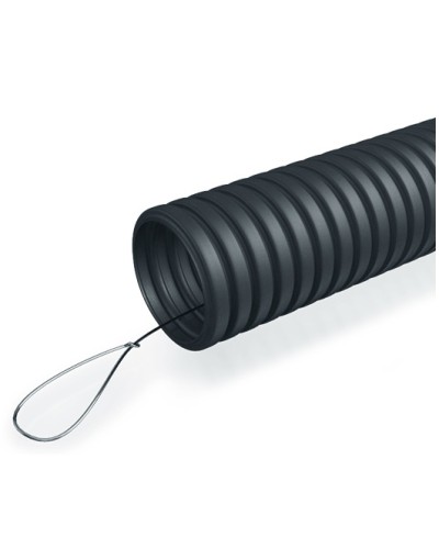 Труба гофр. ПНД 40 мм с зондом ПожТехКабель (15 м) в Хабаровске Труба гофрированная Pintop.ru