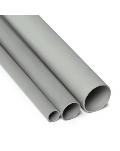 Труба гладкая самозатухающая ПВХ д.16 мм (3м) цвет серый ПожТехКабель 712-001 в Хабаровске Гладкая труба Pintop.ru
