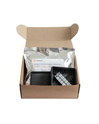 Коробка распред. двухкомп. (HF) 100х100х40 черная Промрукав (PR80.0177) в Хабаровске Распределительные коробки Pintop.ru