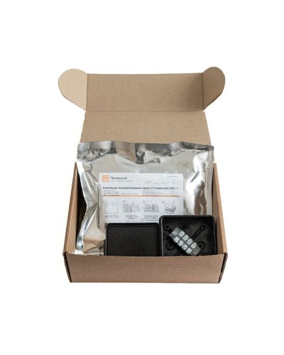 Коробка распред. двухкомп. (HF) 80х80х40 черная Промрукав (PR80.0175) в Хабаровске Распределительные коробки Pintop.ru