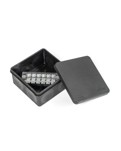 Коробка распред. двухкомп. (HF) 100х100х50 черная Промрукав (PR80.0173) в Хабаровске Распределительные коробки Pintop.ru