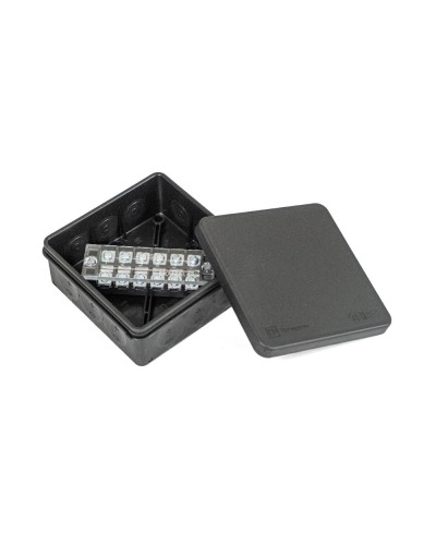 Коробка распред. двухкомп. (HF) 100х100х40 черная Промрукав (PR80.0171) в Хабаровске Распределительные коробки Pintop.ru