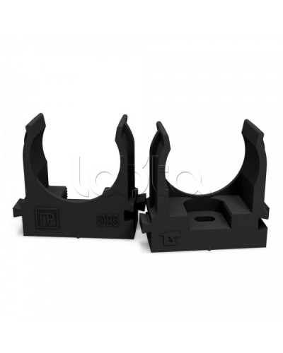 Крепеж-клипса для труб для монтажного пистолета черная в гофроящике d25 мм (900шт/кор) Промрукав (PR13.0457) в Хабаровске Держатели, клипсы, скобы Pintop.ru